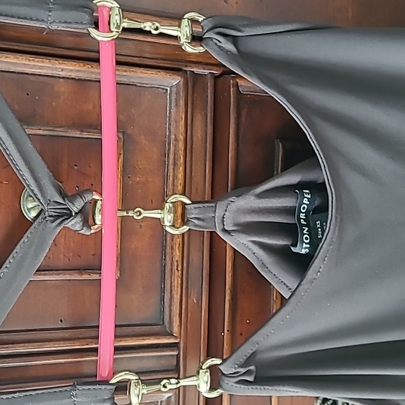 XS Boston Proper Lined Sleveless Dress with Metallic Accents - Picture 3 of 5